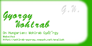 gyorgy wohlrab business card